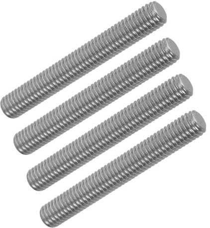 FELTECHELECTR 4Pcs Full Threaded Stainless Steel Rods Pin for Mechanical and Structural Projects Versatile Use Home Renovations and Machinery Setups