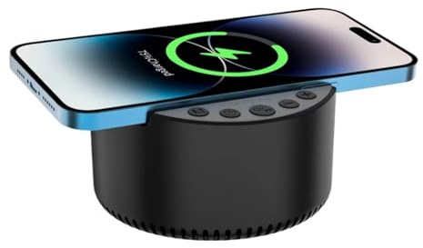 Haut-Parleur avec Charge sans Fil,Station de Charge 15W pour Téléphone - Machine À Sons avec Bruit Blanc pour Maison Bureau Et Voyage