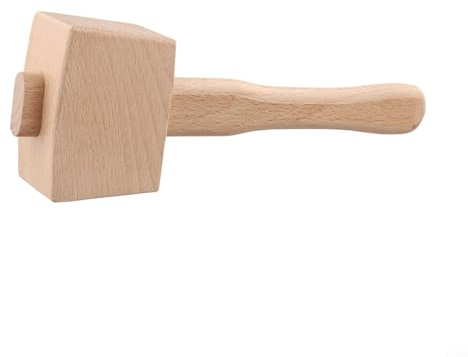 NINMORTH Beechwood Carpenter's Mallet with Wooden Handle for Chisels, Woodworking Hammer for Precision Hammering and Tapping