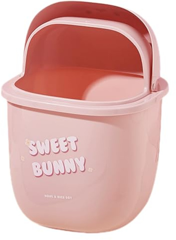 Parliky Mini Poubelle de Table en Plastique Couvercle, Forme Lapin Adorable, Résistante à L'usure Odeurs, pour Ranger Petits Objets la Maison