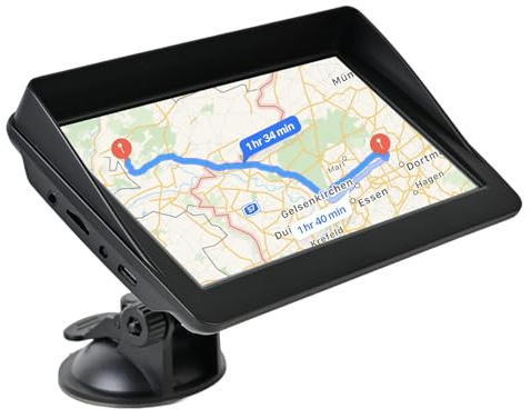 7Inch Sat Nav, HD Touch Screen GPS Navigation for Cars Trucks with UK, Europe Maps, HGV Sat Nav Trucks, Lifetime Free Updates, Support Postcode Search, Speed Camera Alert, Voice Guidance, POI