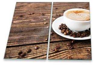 decorwelt | Herdabdeckplatten 2x30x52 cm Ceranfeldabdeckung 2-Teilig Universal Elektroherd Induktion für Kochplatten Herdschutz Deko Schneidebrett Sicherheitsglas Spritzschutz Glas Kaffee