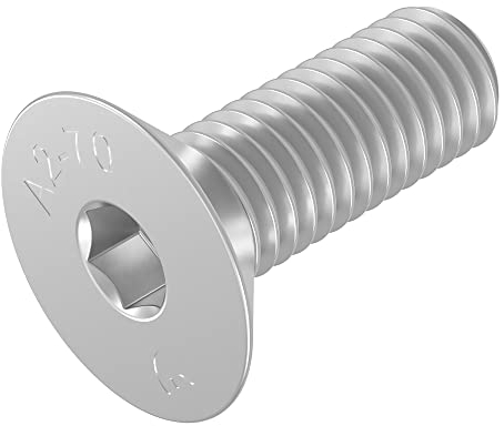 SECCARO Senkschraube M10 x 30 mm, Edelstahl V2A VA A2, DIN 7991 / ISO 10642, Innensechskant, 20 Stück