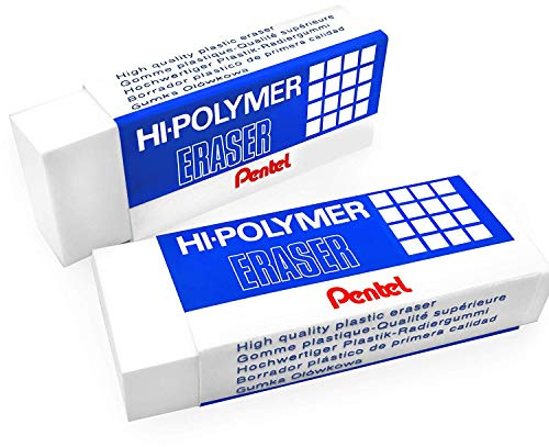 Pentel - Hi-Polymer Jumbo Plastic Rubbers Erasers - White (2)