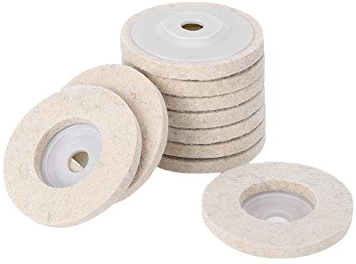10 Stück Polierscheibe für Wolle Polierscheibe für Bohrer Filzscheibe Polieren Winkelschleifer Wool Felt Polishing Wheel Polierscheiben Wollpolierschleifscheiben Kits für Metallschmuck Zylindermühle