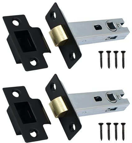 EAI Matt Black Tubular Latch, 76mm / 3 Inch, Pack of 2