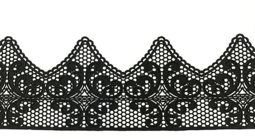 essbare Tortenspitze als filigrane Deko | 38x8cm fertige Zucker-Spitze | Spitzenrand 2 schwarz | fertiges Icing zum Gebrauch | Sweet Lace | Coximus