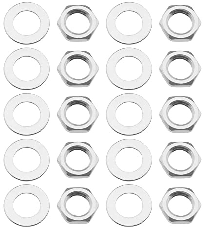 30 Paar Gitarren Eingang Jack Socket Muttern Unterlegscheiben Set Gitarre Töpfe Muttern Potentiometer Sechskantmutter und Unterlegscheiben für E-Gitarre Bass M7