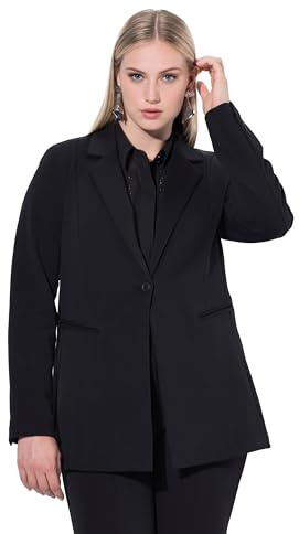 Ulla Popken Jersey-Blazer, Noir, 56-58 Femme