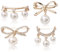 Brosche Damen, 4 Stück Perlen brosche Pins Strass Brustnadel Legierung Broschenstifte Pullover Sicherheitsnadeln Brustnadel Kragen Schal Hut Clip Broschen für Strickjacken Kleider (Gold)