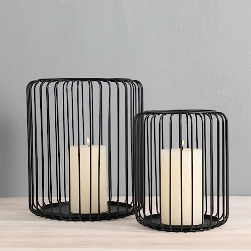 HEXEH Kerzenhalterhalter Kerzenständer, Schwarz, Retro-Stil, Metall, Schmiedeeisen, Draht, Laterne, Kerzenständer, Kerzenornamente, Heimdekoration, Hochzeitsdekoration Kandelaber