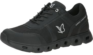 CAPRICE Damen Sneaker flach mit Schnürsenkeln Vegan, Schwarz (Black/Blk Sole), 37 EU