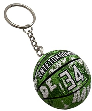Bola llavero Giannis compatible con NBA 34 Bucks Basket Gadgets Accesorios Idea Regalo Hombre Mujer Niño Colgante Creativo 3D