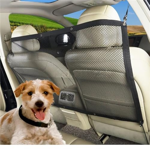 equlup Car Pet Barrier, Safety Isolation Pet Guard Barrier Stretchable Multifunctional Auto Protection Fence Net Backseat Mesh for Auto Truck SUV Vehicles