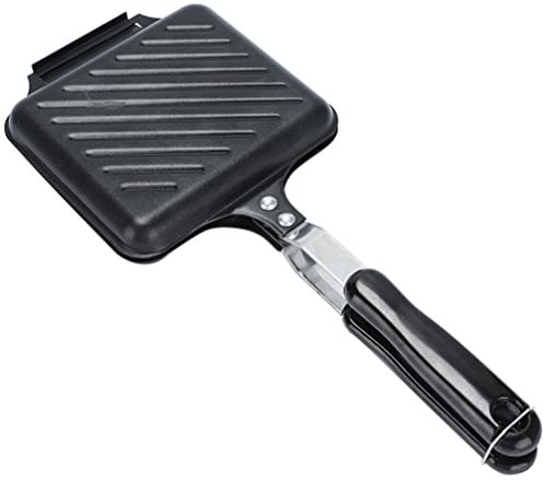 Arazi Panini Grill Pans Double-Sided Frying Pan, 36cm/14in BBQ Grill Pan, Double Side Pressure Cooking Grill Pan, Portable Grill Pot for Home Cooking, Anti?Burn Handle Breakfast Machine Wok