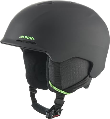 ALPINA Unisex ungdom BRIX JR skidhjälm, svart-neonmatt, 48–52