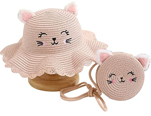 Barn barn flickor halm Panama hatt vackert parasoll hatt halm strand solhatt halmväska solskydd hattar