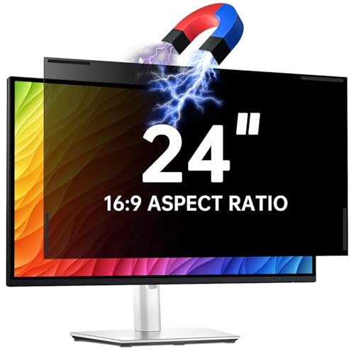 ZOEGAA Magnetic 24 inch Privacy Screen for Monitor, Dual-Sided Privacy Screen Protector for Monitor 16:9 Aspect Ratio（20.9L×11.8W inches）, Anti-Spy/Anti-Glare/Anti-Scratch & Blue Light Blocking
