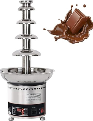 Chocolate Fountain 304 Stainless Steel 5-Layer Electric Chocolate Hotpot Fountain Machine is Easy to Assemble, Suitable for Family Gatherings and Parties
