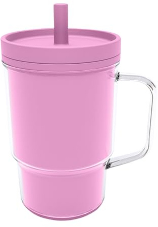 GZWY Trainer Cup Trinklernbecher, Trinkflasche mit Auslaufsichere Strohhalm und Kleinkind-Freundlichen Griff, Silikon Trinkbecher für Baby und Kinder, BPA-freie, Baby Becher ab 6 Monate (C)