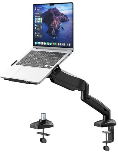 STANDOPIA Support 2 en 1 pour Ordinateur Portable de 11,6 à 17,3 et écran de 17 à 32 , Support de Bras pour Ordinateur Portable jusqu'à 9 kg, VESA 75/100 mm, Pince de Table et Fixation à œillets