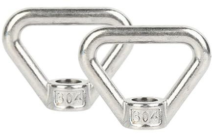 2 pcs of M8 304 Stainless Steel Heavy Duty Lifting Eye nut M8 Triangle Ring Shape Lifting Eye Nut Threaded Nut Fastener