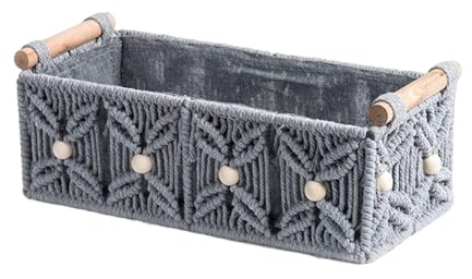 Cestini portaoggetti da scrivania in corda di cotone alla moda con manici multiuso piccoli organizzatori per uso domestico cestino per il pane