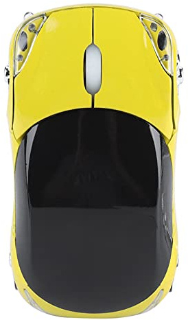 Xixian Ratón Portátil de Alta Precisión de 1600 dpi, 2.4g Inalámbrico, Mouse óptico con Distancia de Transmisión de 10 M, Compatible con PC, Mac (Amarillo)
