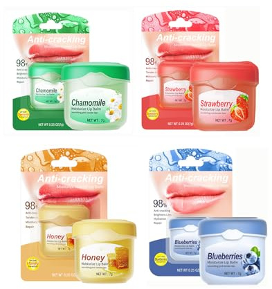 Honey Balm - Feuchtigkeitsspendende Lippenmaske & Übernachtungslippenschlafmaske, Hydratisiert Tief, Verhindert Trockenheit, Exfoliiert Tote Haut (#A, 7g*4)