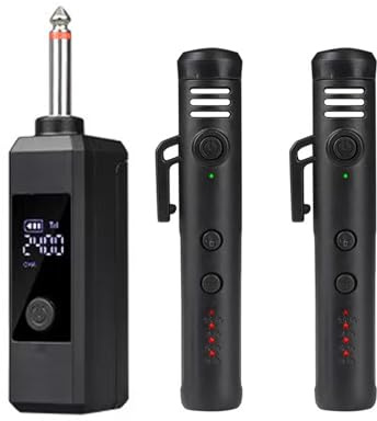 Aumotop Microfono Wireless con Archetto da Collo con Riduzione del Rumore e Ricaricabile di Tipo C per Insegnanti di Karaoke in Live Streaming All'aperto, Confezione da 2 (1 ricevitore con 2