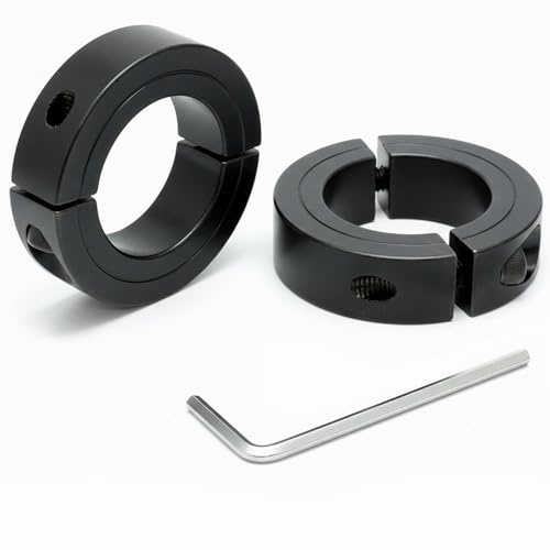 2 Pack Steel Office Chair Fix Clamps with M6 Screws & Hex Wrench, Heavy-Duty Chair Height Lock Bracket, Prevents Chair Sinking, Adjustable Steel Stopper for Gas Lift Cylinder (Black)