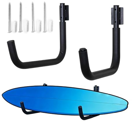 Supporto per Kayak – 1 Paio di Supporti – Rack per tavola da Surf Montaggio a Parete – per tavola da Surf, Canoa, Wakeboard, Barca, Bicicletta, Sport, casa, Soggiorno, Appartamento