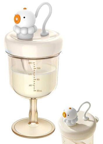 Bicchiere con Cannuccia Anti-Goccia per Bambini | Design Portatile Antiversamento | Borraccia con Coperchio per Viaggi | per Maschi e Femmine da 12 in Su Alimentazione e Idratazione Casa Viaggio
