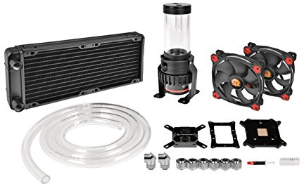 Thermaltake Pacific R240 D5 Soft Tube LCS Kit - Riing 12 Red/LCS Solution - Kit de refrigeración líquida, Color Negro
