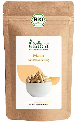 Organic Maca Capsules 1000 Pieces from Peru, High Dose 3720 mg Daily Dose, Raw Food Quality, 100% Pure without Additives, Vegan Maka Root