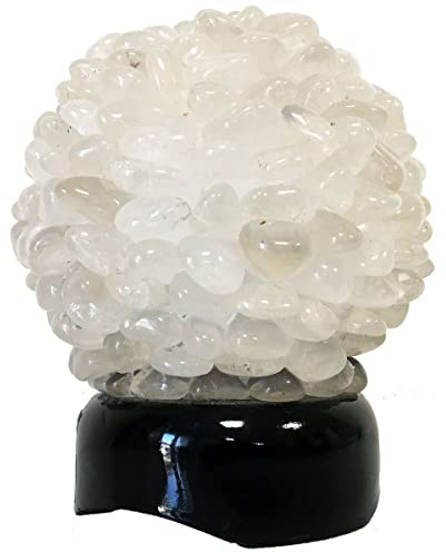 Lámpara de bola de cristal pulido de piedras de roca de 13 cm