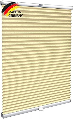 Konfigurieren Sie Ihr eigenes Plisseerollo mit Bohren | Plissee nach Maß für Türen & Fenster | Sichtschutz für Fenster, Blickdichte Rollos in Crushed Optik