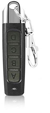 433MHz Universal Garage Door Copy Remote Controller, Car Alarm Cloning Duplicator Lock Opener for Home and Store Gate Roller Shutters, Black, ABCD Buttons