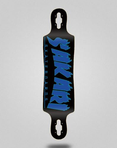 Skateboard Longboard Deck Sakari 40x9 Drop Flames Blue