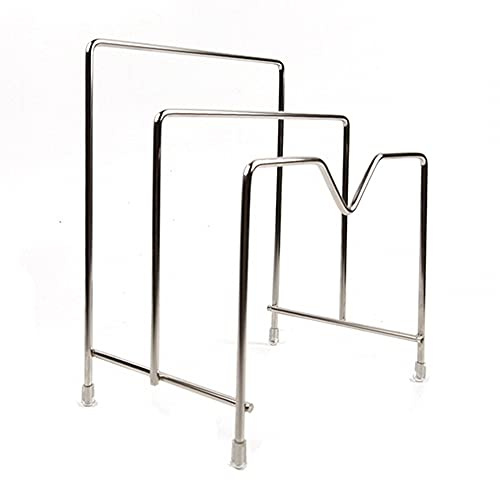 Schneidebrett Rack, Edelstahl Schneidebrett Halter Ständer, 2 Fächern Schneidebretthalter Topfdeckel Halterung, Kitchen Bakeware Organizer für Schränke, Pantries