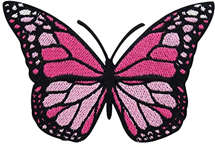Finally Home Rosa Schmetterling Patch zum Aufbügeln | Falter Patches, Bügelbild, Pinker Butterfly Flicken, Tiere Aufnäher