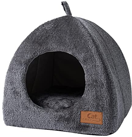 Lindo Gato Cueva Cama, Cama para Dormir Cesta Perrera almohadil para Mascotas Gatos de Interior Perro Invierno, s