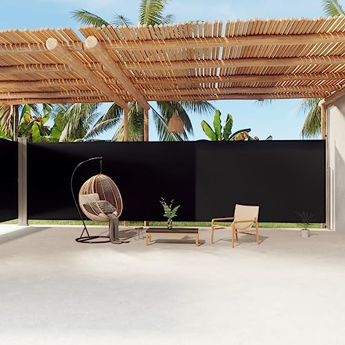 vidaXL Tenda da Sole Laterale Retrattile Nera 220x1200 cm