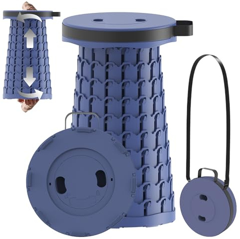 2025 Sgabello Pieghevole Portatile Pieghevole,Pieghevole,Telescopico Retrattile,Sgabello Regolabile per Adulti,per Pesca,BBQ,Giardinaggio,Viaggi, Barbecue,Carico massimo 200 kg con Moschettone