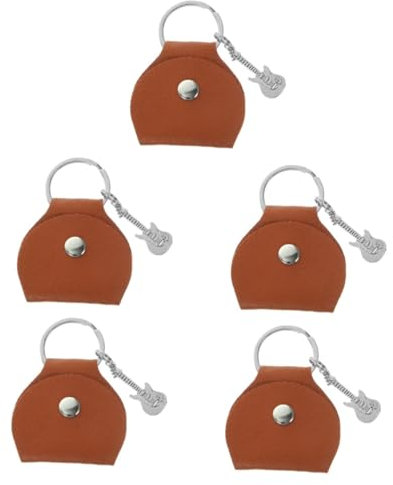 ibasenice 5stücke Guitar Pick Holder Schlüsselanhänger Aus Pu Und Plektrum-Container Für Gitarristen Kompaktes Design Für Taschen Und Schlüssel Für
