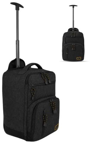 Bordlite Ryanair, EasyJet Cabin Approved Holdall on Wheels, 20L Hand Luggage Underseat Carry-On, Extendable Handle, Multi Pocket, Travel Bag - 40x20x25cm - Flight Bags for Men & Women - Black