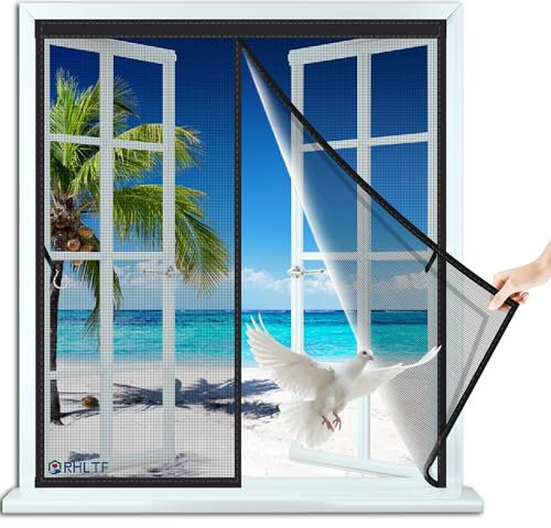 Magnetvorhang selbstschließend 125x240cm Insektenschutzvorhang mit Magneten für Balkon und Terrassentüren - zur einfachen Montage ohne Bohrennet Schwarz