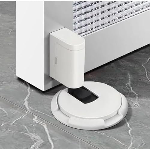 ReachMall Door Stopper, Mechanical Self-locking Door Stopper, Heavy Duty Solid Metal Door Stopper for Bedrooms, Bathrooms, Kitchens, Glass Doors(white)