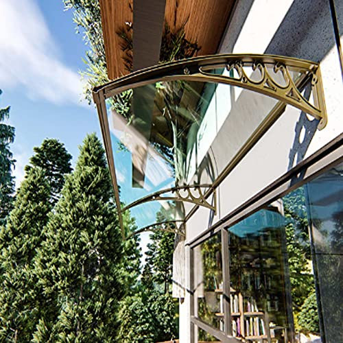 Aluminium-Türvordach für den Außenbereich,wasserdicht,Vordach für die Vordertür,Markise,Türmarkise,Schutz,Polycarbonat,gebogene Fenstermarkise,Terrassenüberdachung,Sonnenschutz,Regenschutz (100 x 390c