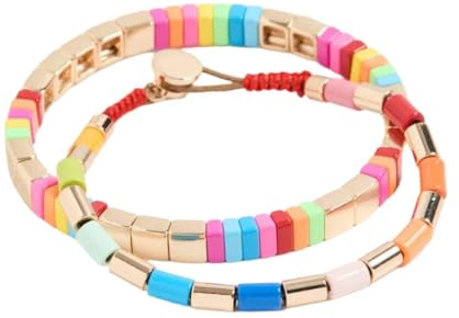 Hemasa emalj kakel pärlor armband/mode boho färgglad Tila stretcharmband för kvinnor
